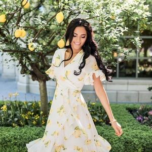 Rachel Parcell Lemon Grove Wrap Dress
